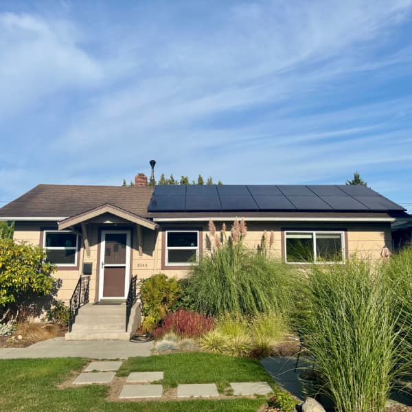 house with rooftop solar